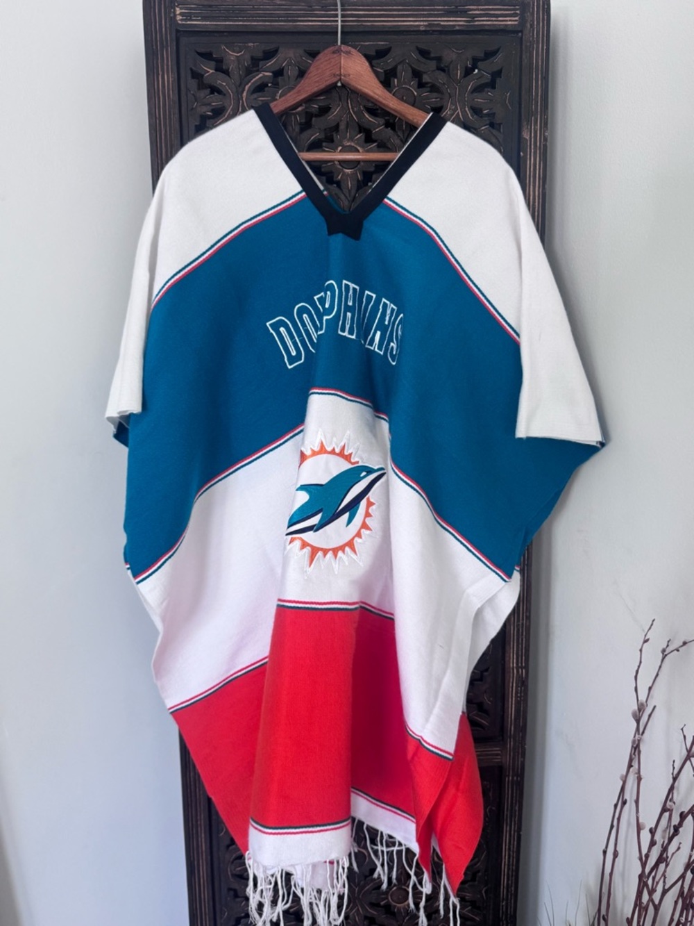 Miami Dolphins Team Poncho - Teal White Red
